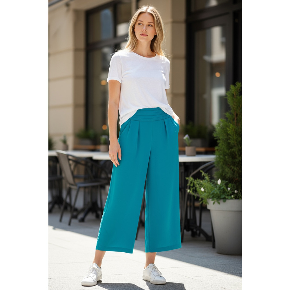 RAMY BROOK Pants NEW Size 8 Cropped Joss Pant $385 Teal Blue